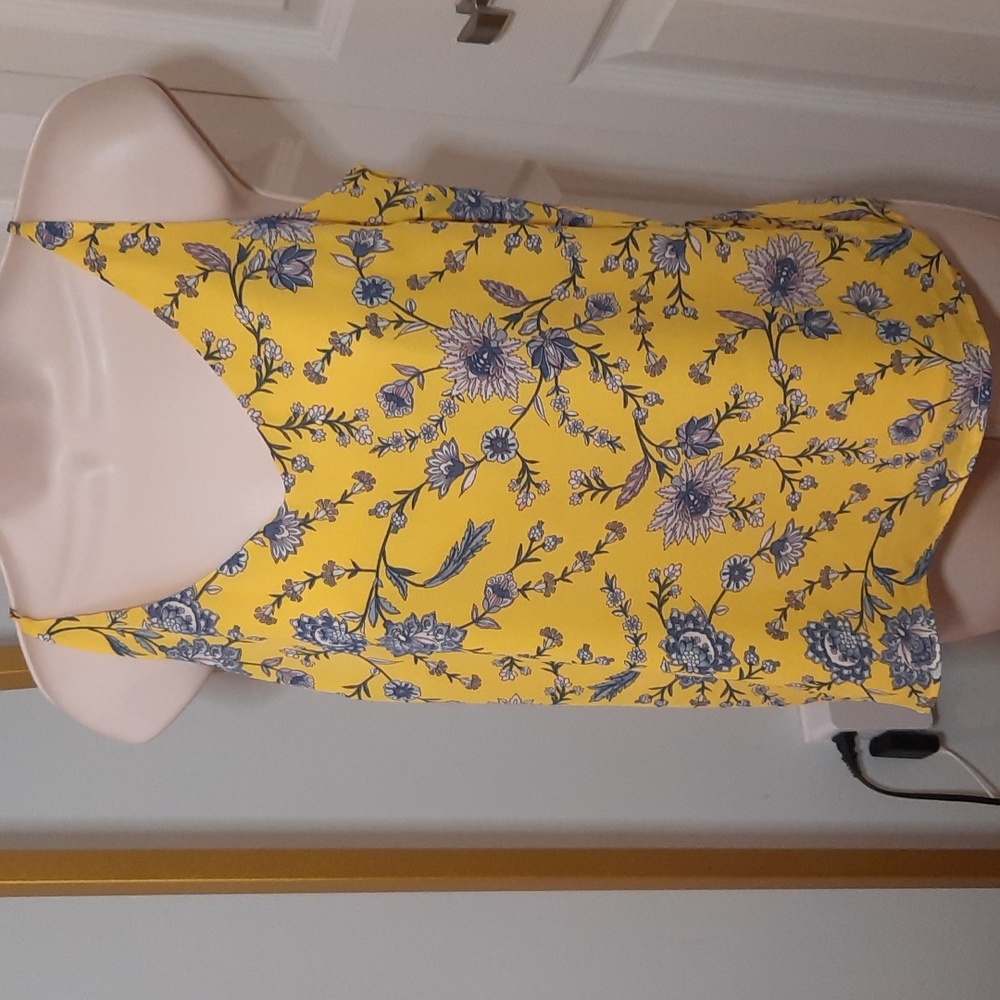 Banana Republic Yellow Floral Tank Small